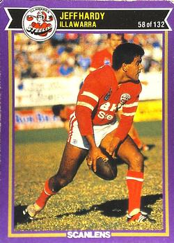 1987 Scanlens Rugby League #58 Jeff Hardy Front